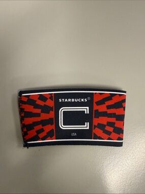 Starbucks Red and Black Geometric Cup Cozy